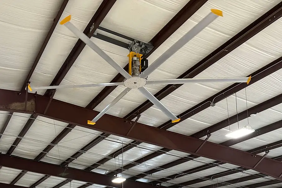 Commercial electrician installs warehouse fan in Clayton NC