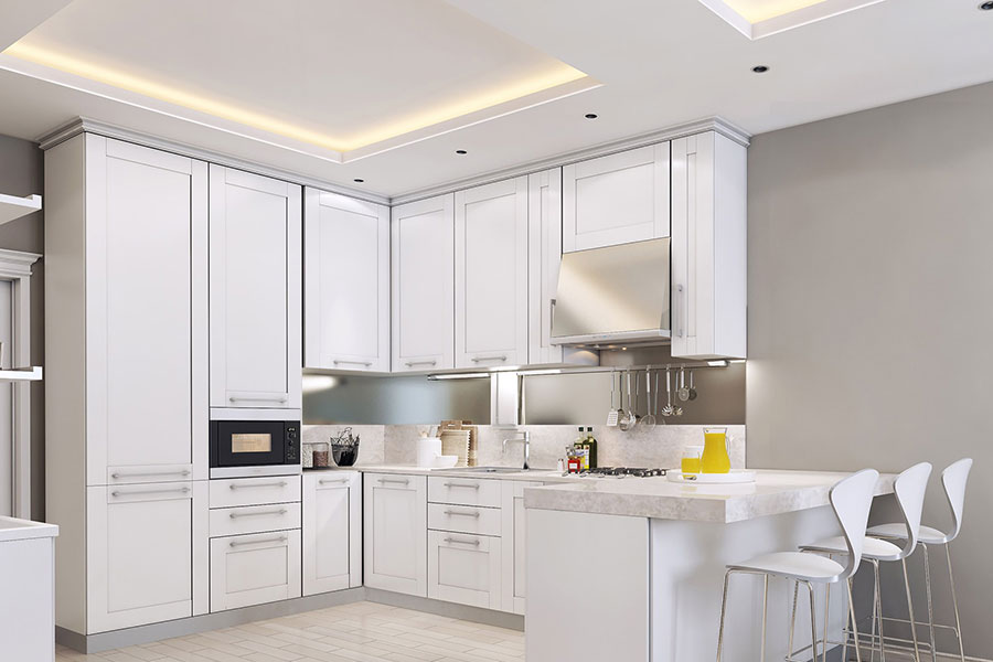 Bright kitchen lighting installed by CMC Electric in Clayton